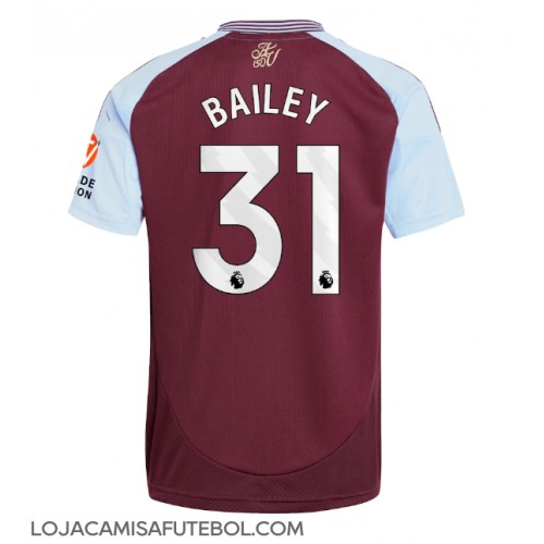 Camisa de Futebol Aston Villa Leon Bailey #31 Equipamento Principal 2024-25 Manga Curta